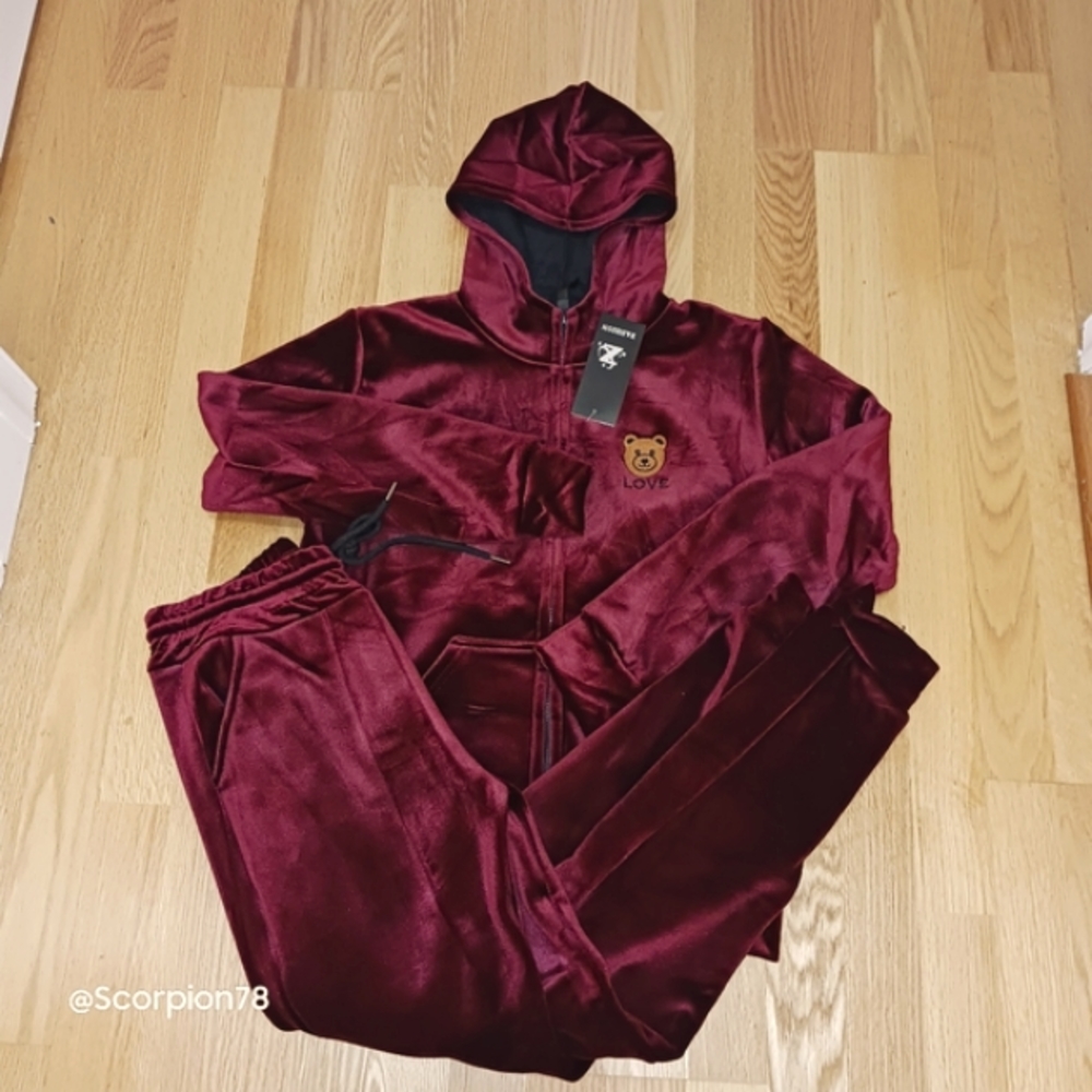 2 Piece Teddy Sweatsuit Lining/Hoodie/Joggers Fall/Winter Size S/M Women